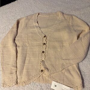 Cream Button-Up Women's Sweater